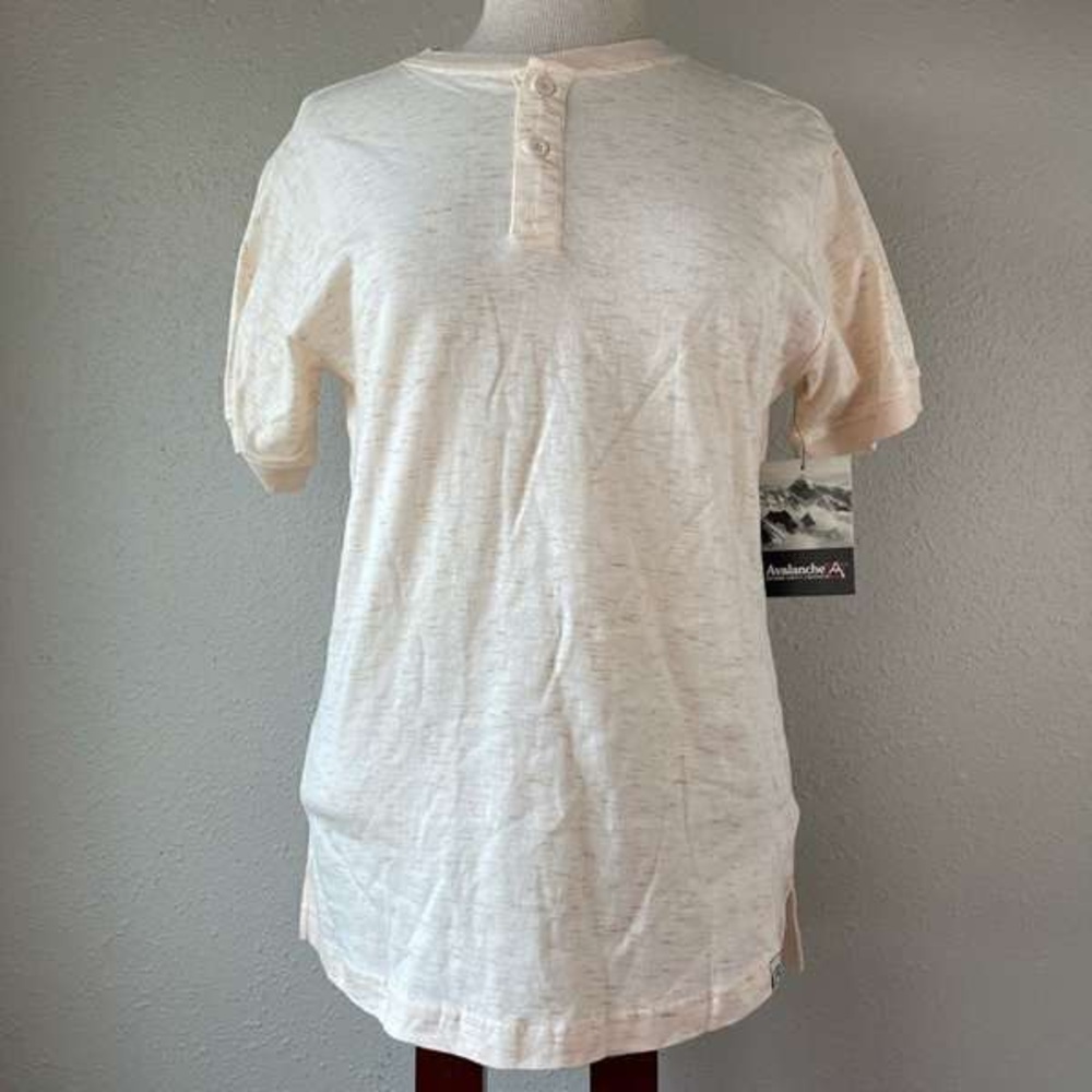 Cream Short Sleeve Henley Top